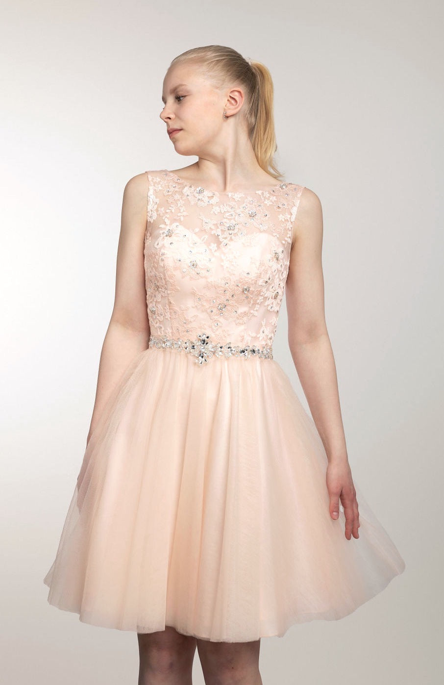 Juhlamekko H3208S-Tulle Blush