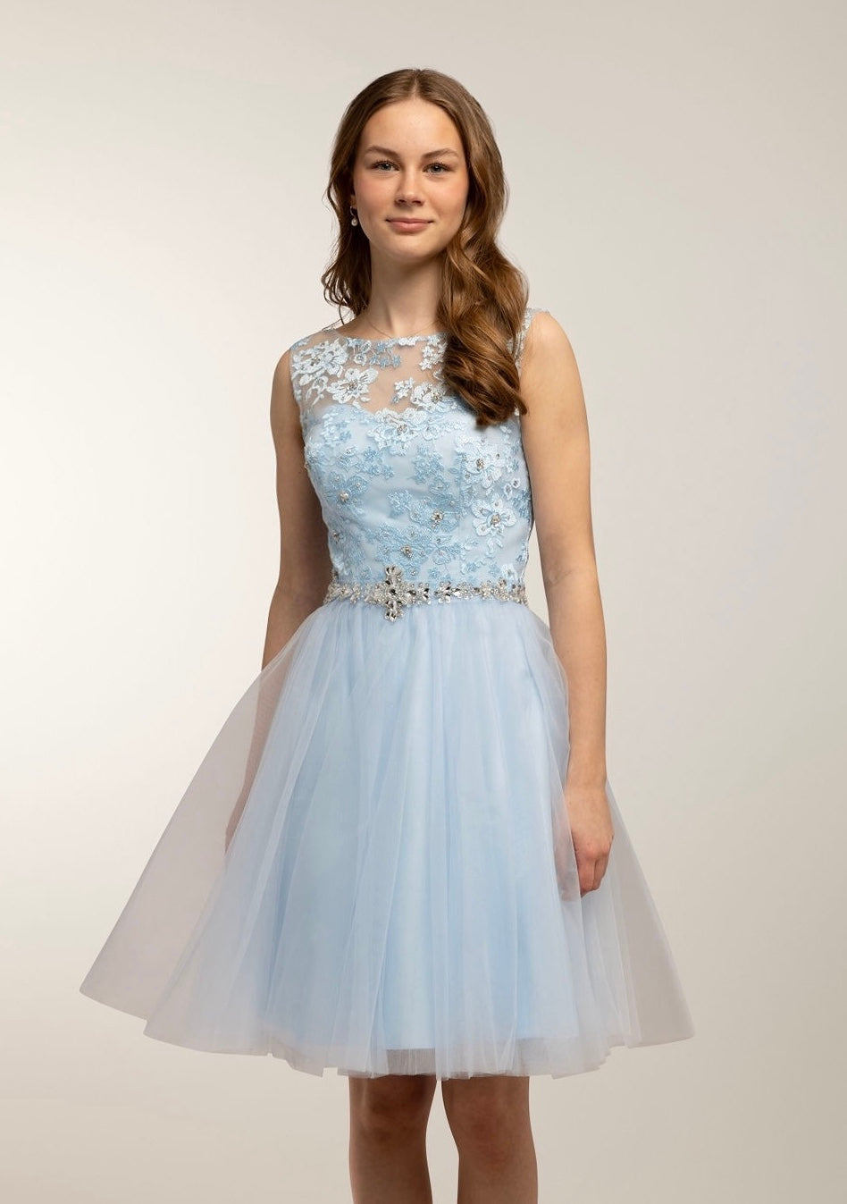 Juhlamekko H3208S-Tulle Iceblue