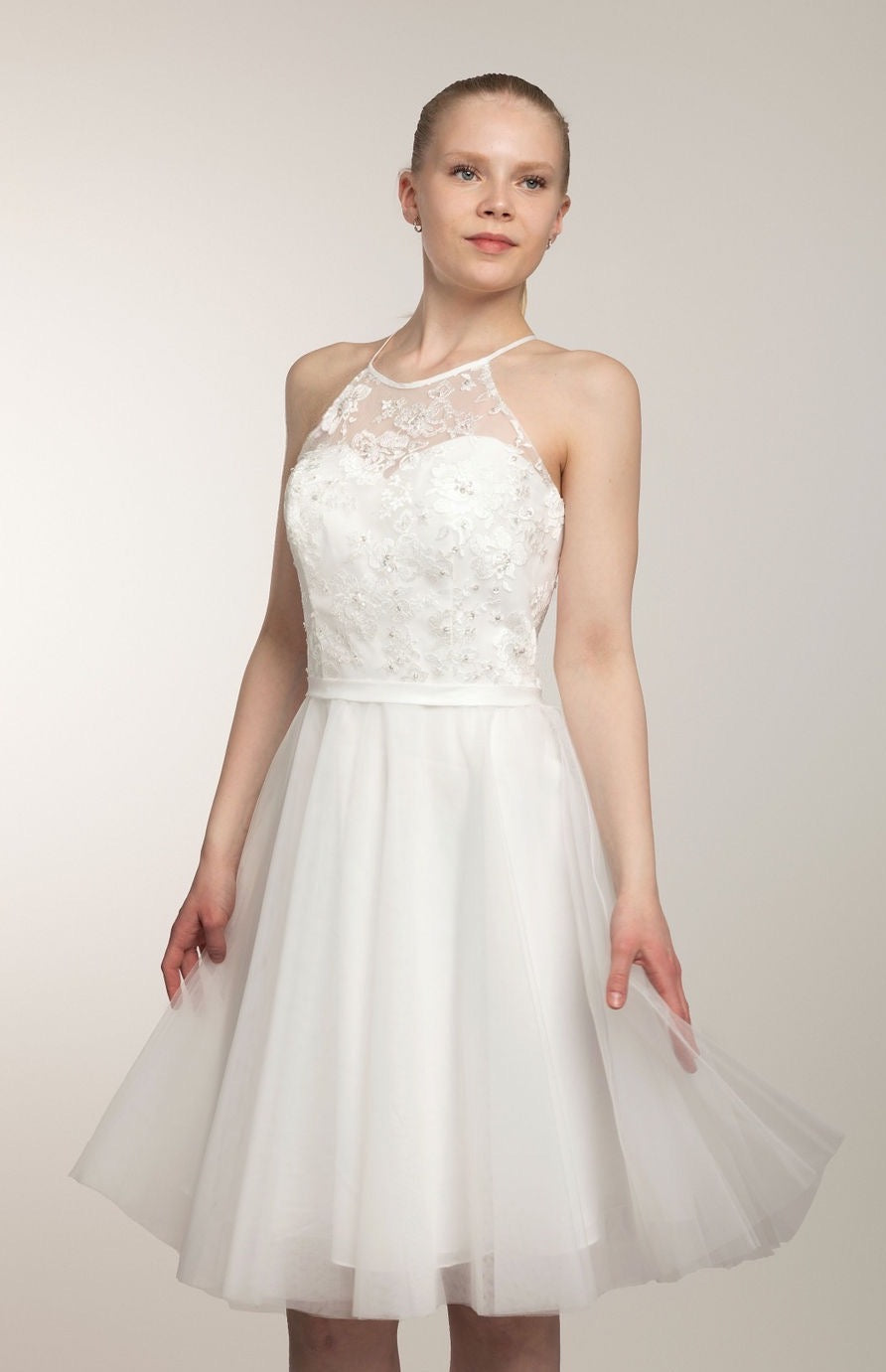 Juhlamekko H3258S-Tulle Ivory