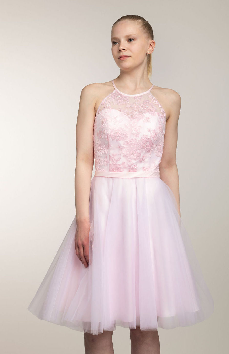 Juhlamekko H3258S-Tulle Pink