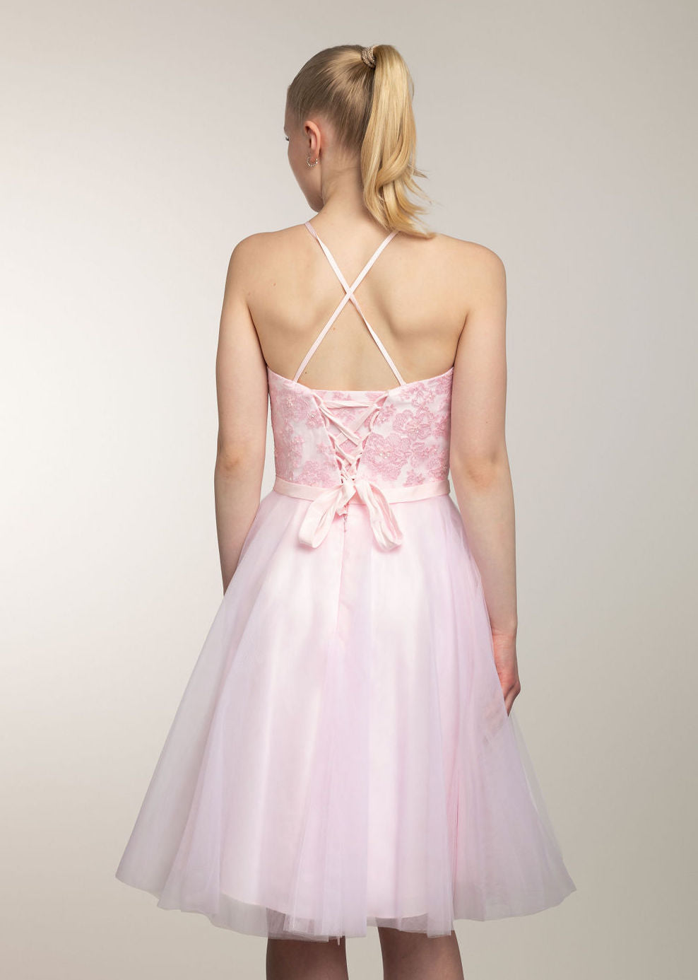 Juhlamekko H3258S-Tulle Pink