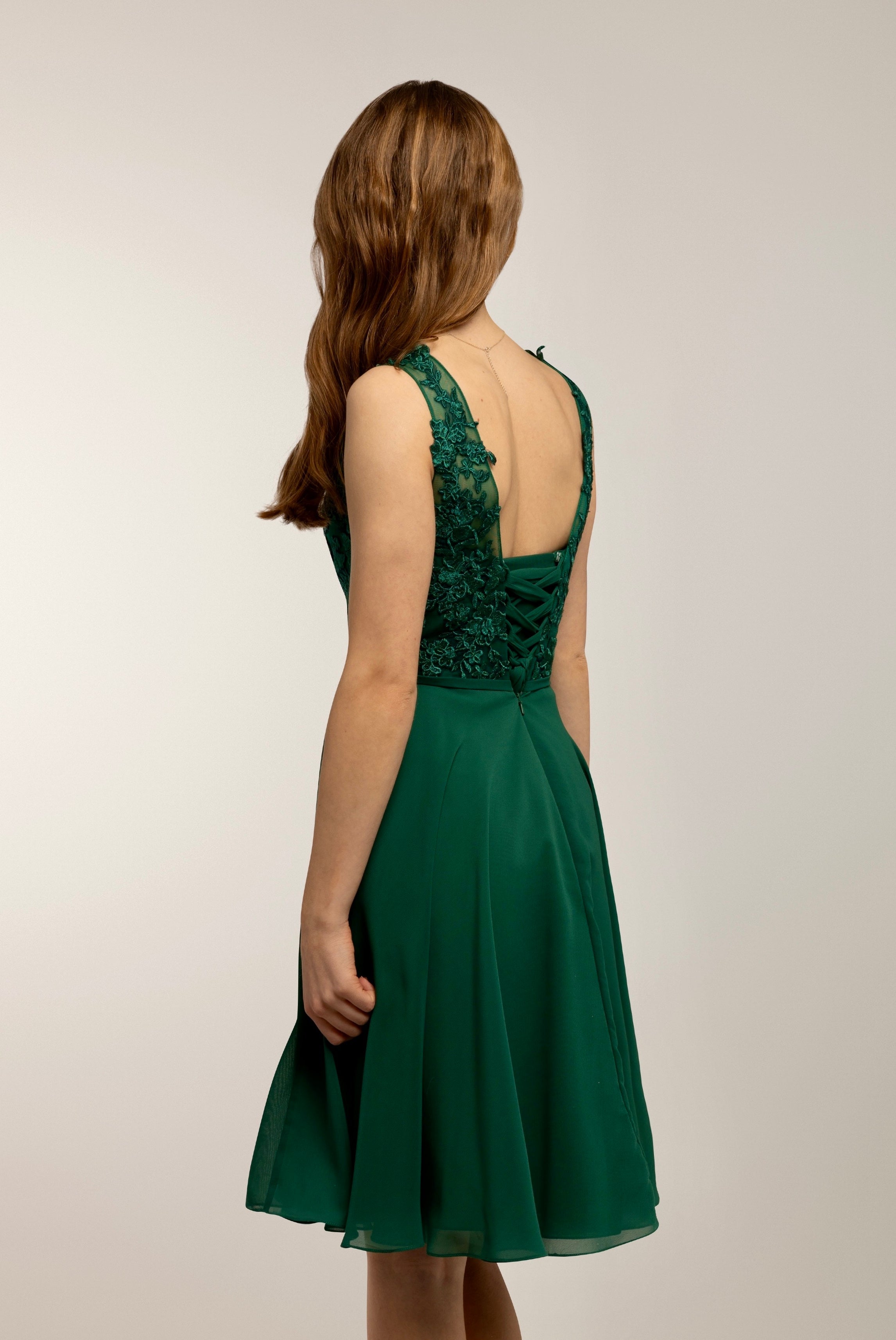 Juhlamekko H3449S-Chiffon Darkgreen