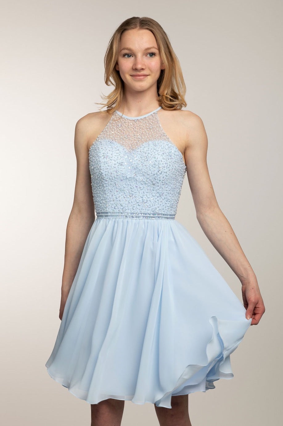 Juhlamekko H3491S-Chiffon Iceblue