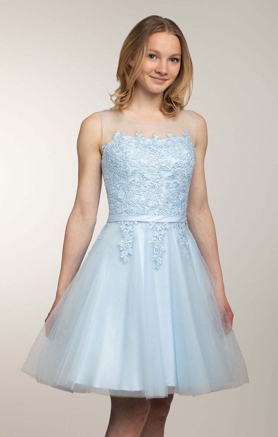 Juhlamekko H4292S-Tulle Iceblue