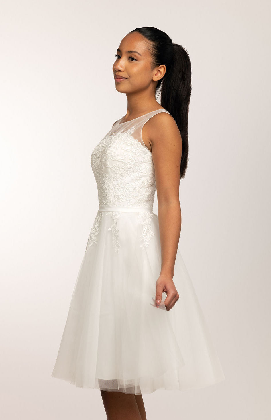 Juhlamekko H4292S-Tulle Ivory