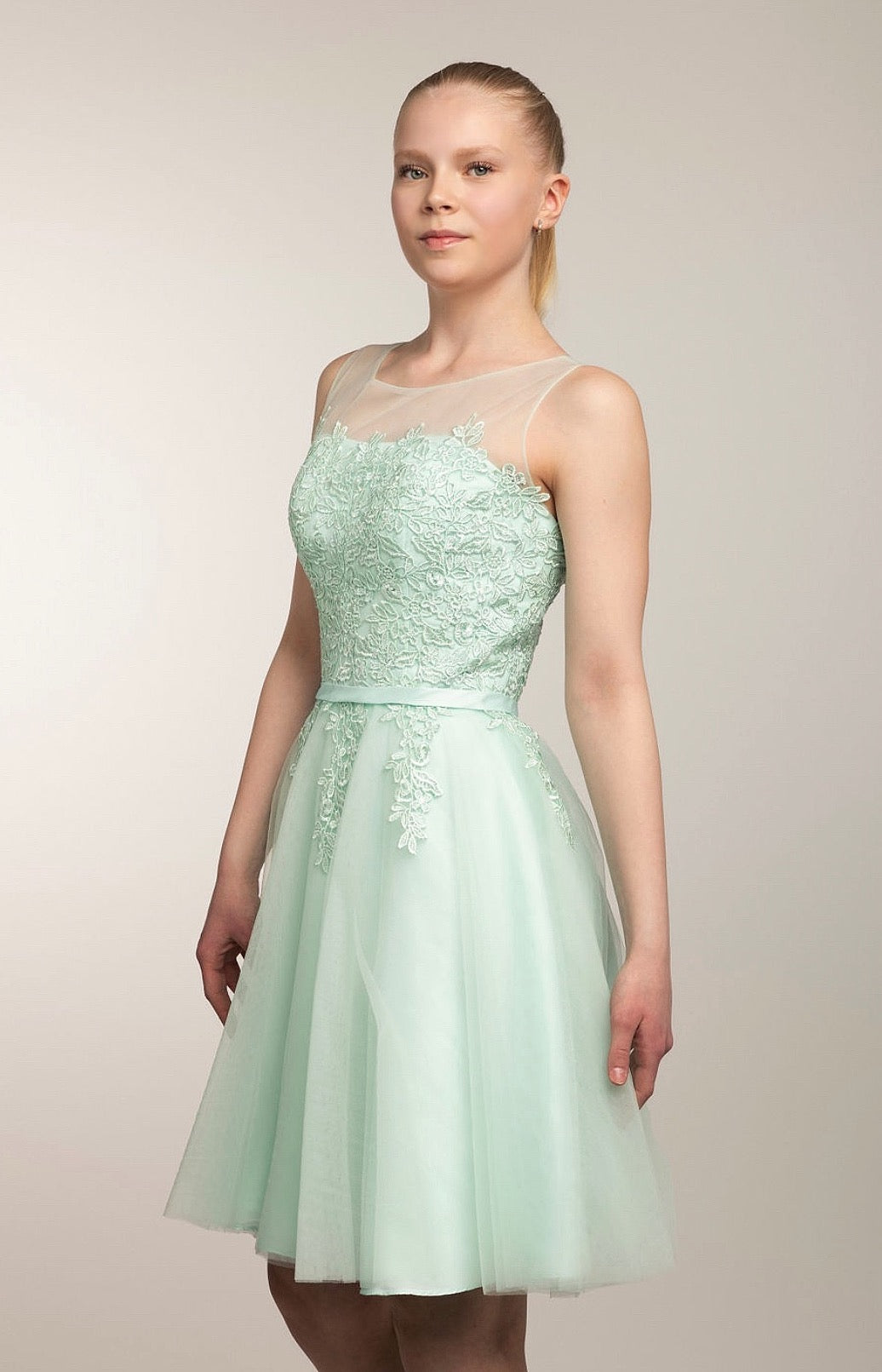 Juhlamekko H4292S-Tulle Mint