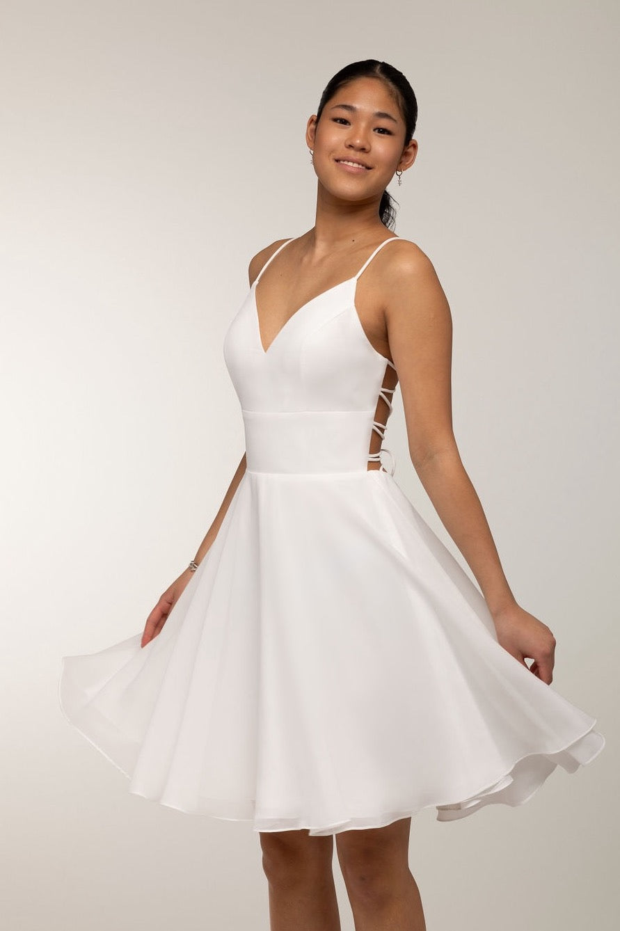 Juhlamekko H4370Ss-Chiffon Ivory