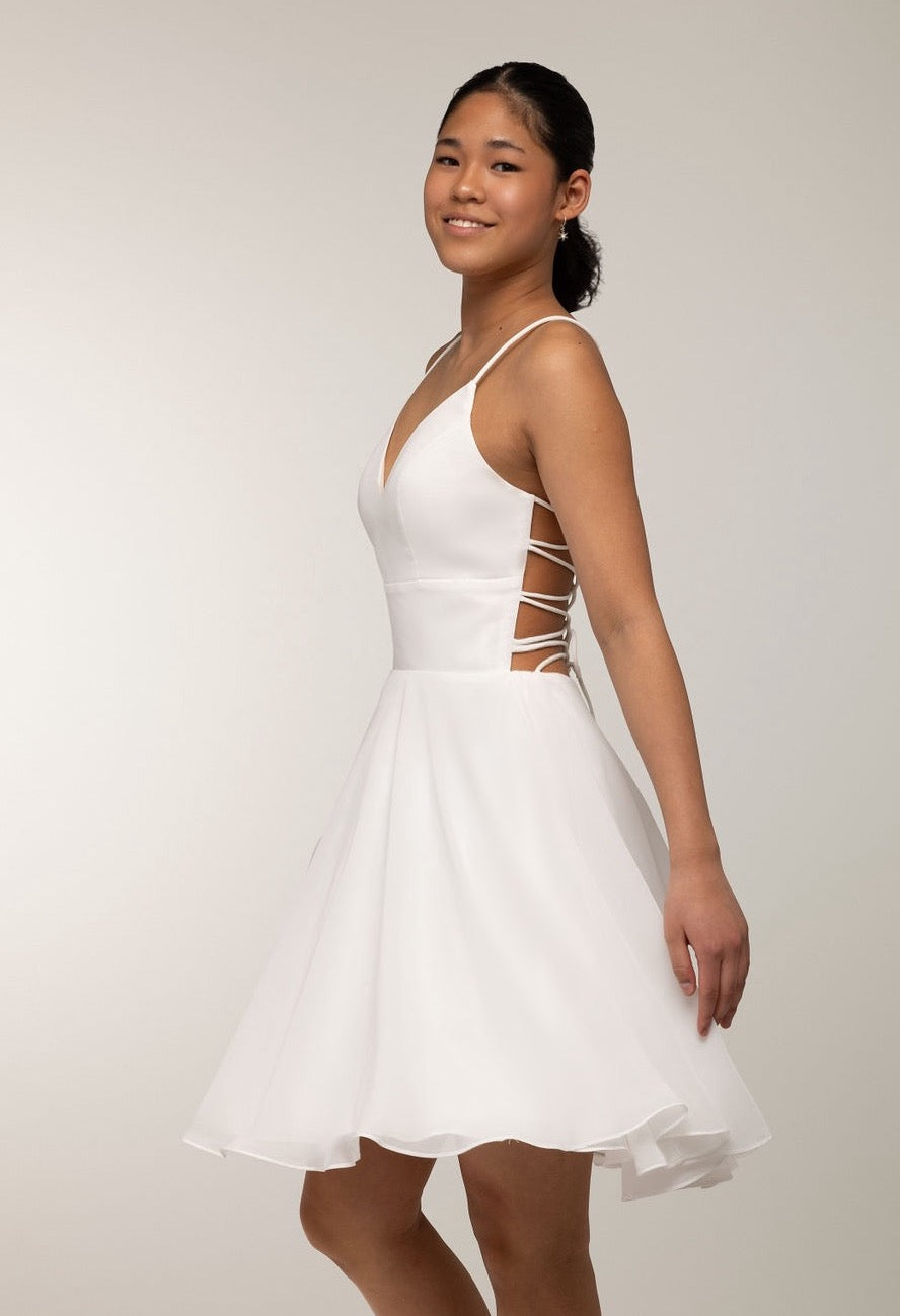 Juhlamekko H4370Ss-Chiffon Ivory