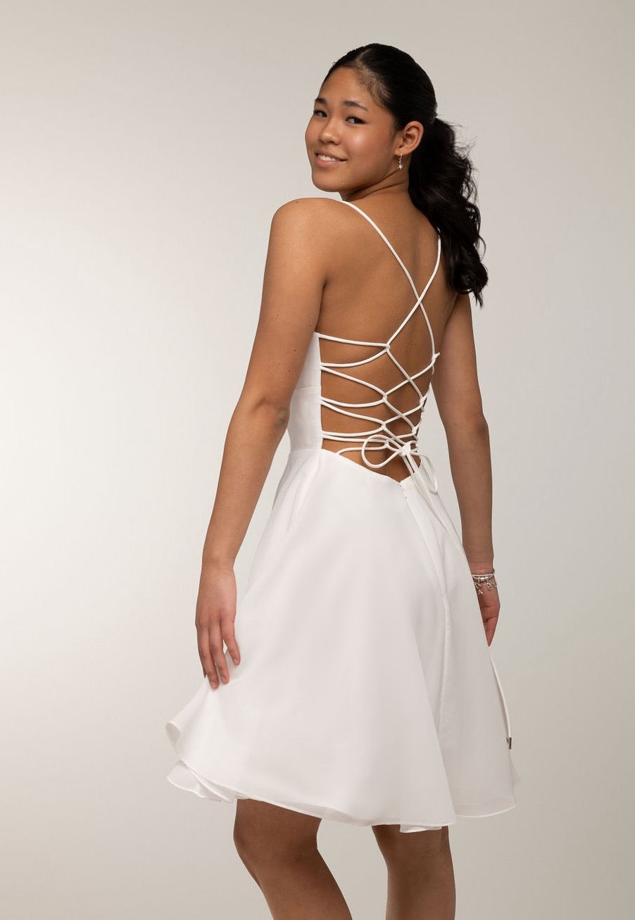 Juhlamekko H4370Ss-Chiffon Ivory