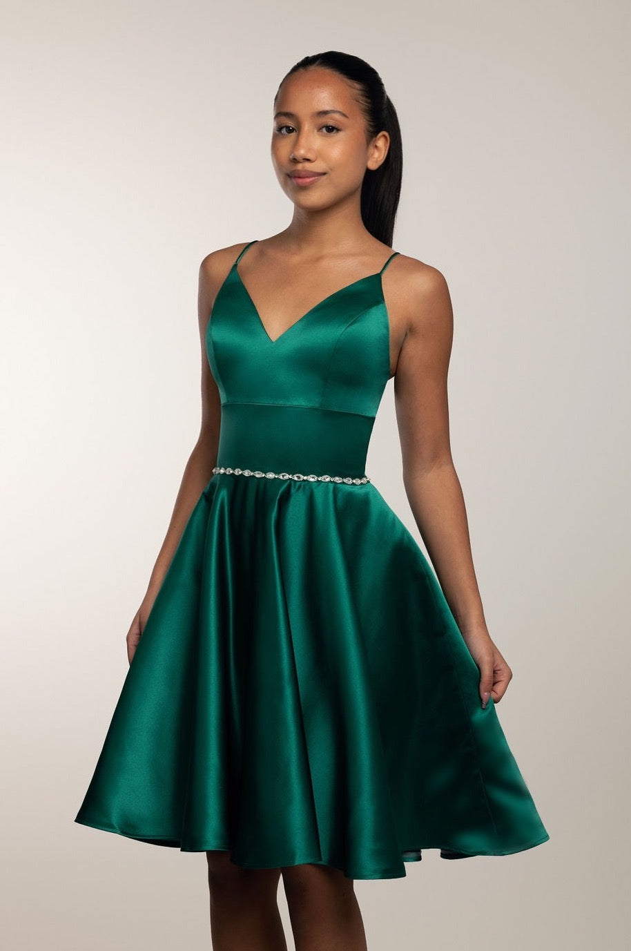 Juhlamekko H4467S-Satin Darkgreen