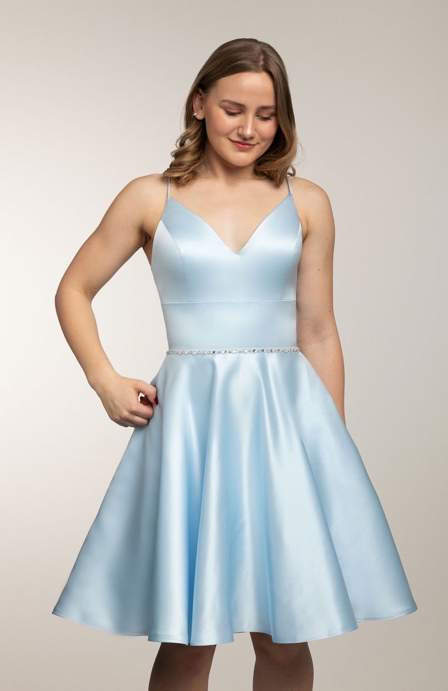 Juhlamekko H4467S-Satin Iceblue