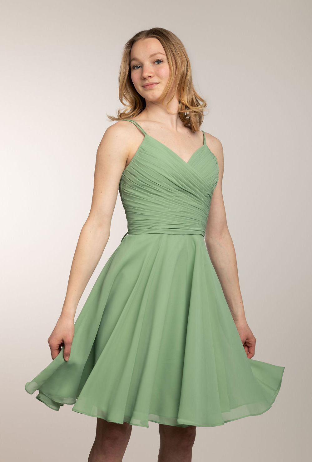 Juhlamekko H4498S-Chiffon Olive