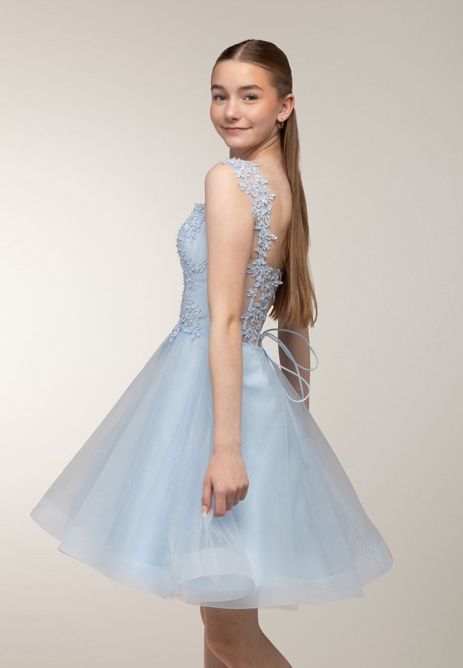 Juhlamekko H4607S-Tulle Iceblue