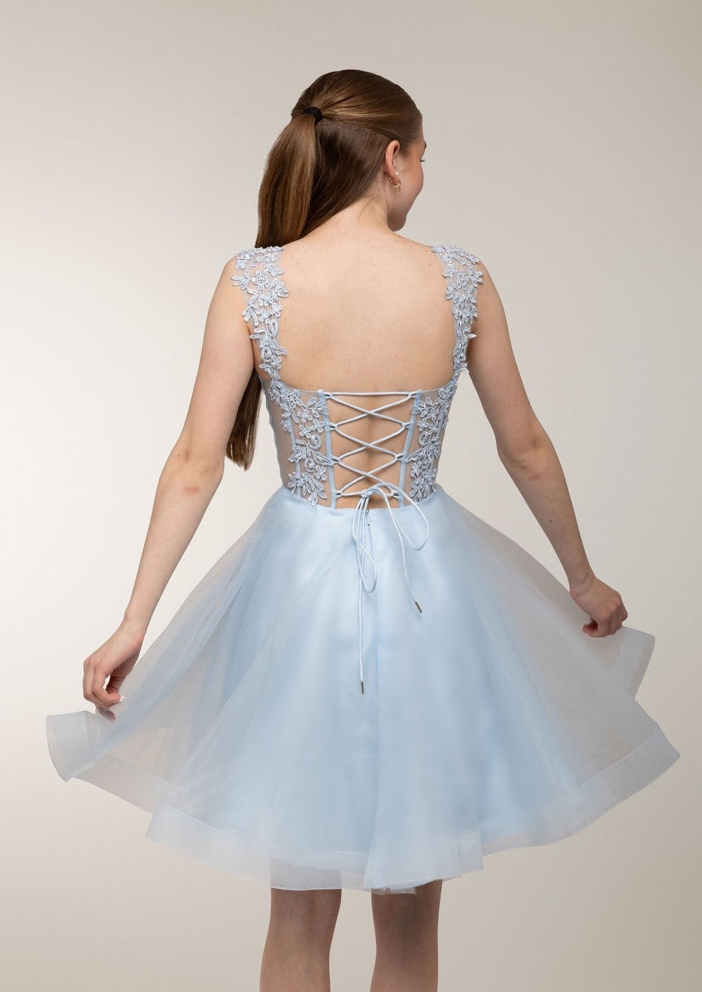 Juhlamekko H4607S-Tulle Iceblue