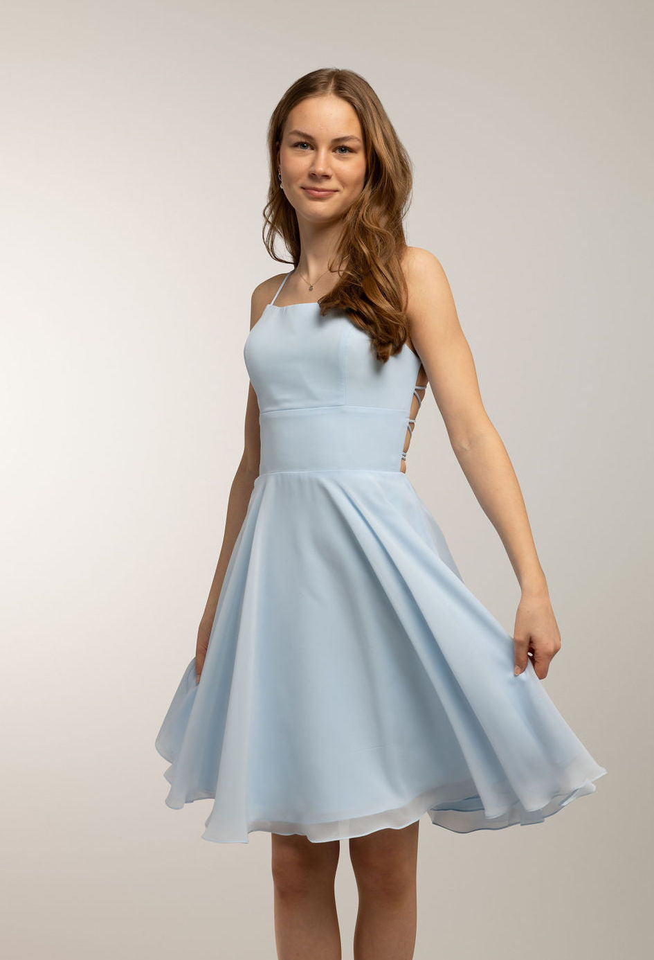 Juhlamekko H5004S-Chiffon Iceblue