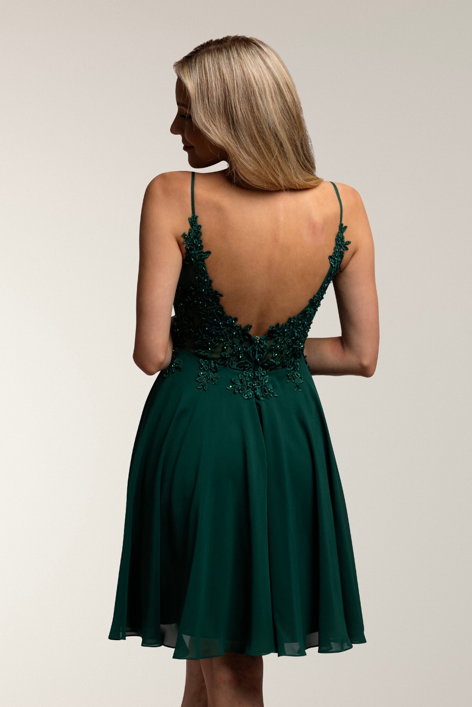 Juhlamekko H4261S-Chiffon Darkgreen